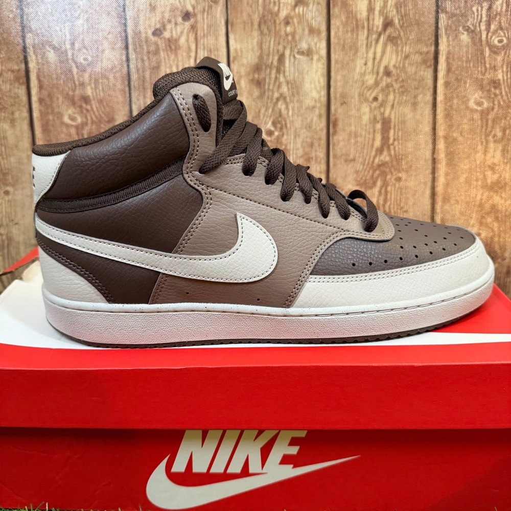 Nike Court Vision Mid NN Sneakers Mens size 11 Brown Light Bone Mid Top Shoes